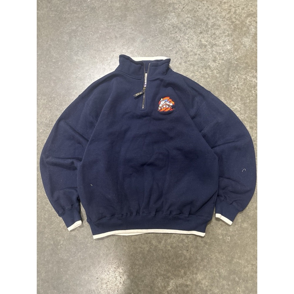 Vintage 90s Alaska Bound Aetna Bear Quarter Zip Pullover Sweater Size Large